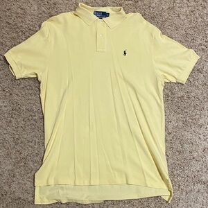 Ralph Lauren Men's Light Yellow Polo with Navy Pony